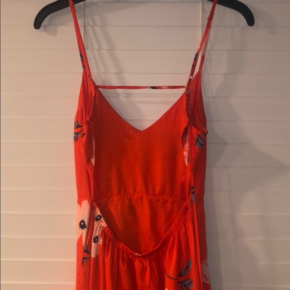 Urban Outfitters orange flowered long dress - Picture 3 of 4